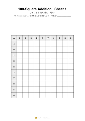 ひゃくます たしざん・その1