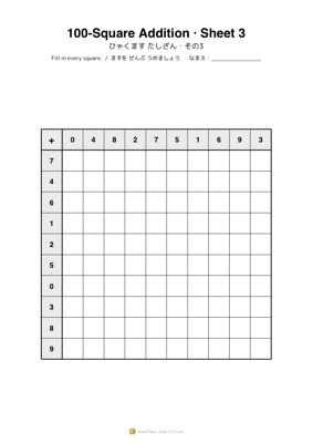 ひゃくます たしざん・その3