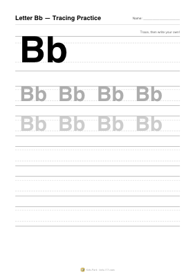 アルファベット「Bb」なぞりがき