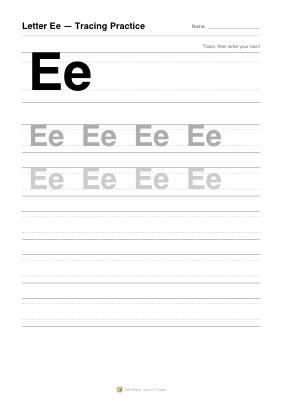 アルファベット「Ee」なぞりがき