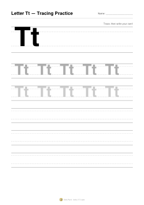 アルファベット「Tt」なぞりがき