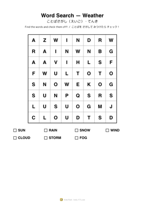 Word Search — Weather